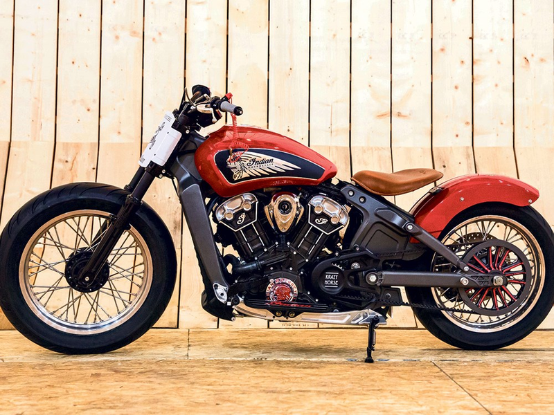 Martin used this modified Indian Scout when learning to ride “the wall.” Photo: Channel 4